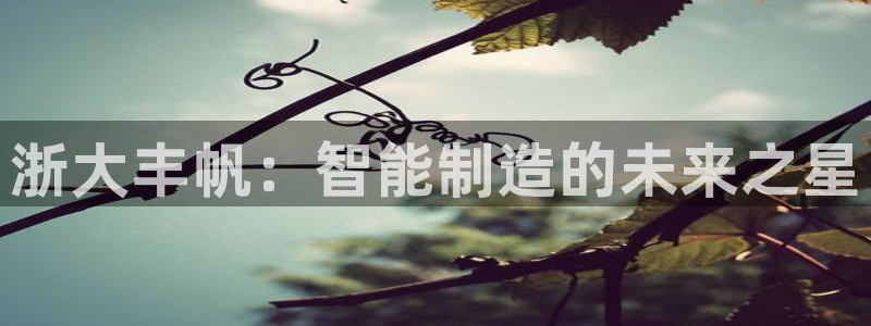 天辰娱乐软件:浙大丰帆:智能制造的未来之星
