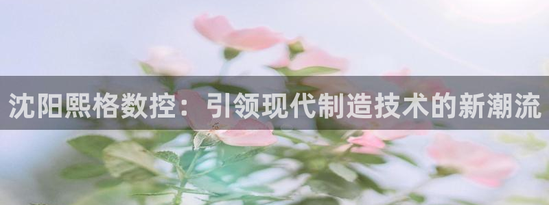 天辰娱乐电话:沈阳熙格数控:引领现代制造技术的新潮流